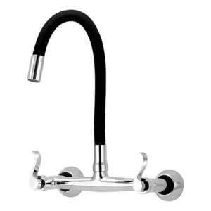 Torneira Misturador Gourmet Preto Flexivel Cozinha Parede