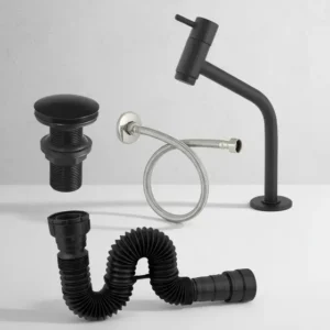 Kit Lavatório Link Baixa Válvula Click Engate 40 Sifão Preto