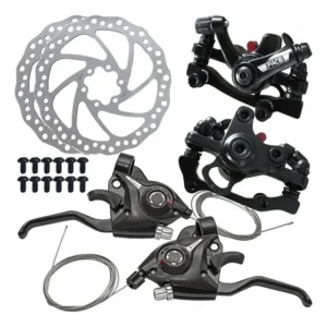 Paco 21 Marchas Par Alavancas Freio Disco + Pinças + Pastilhas Completo