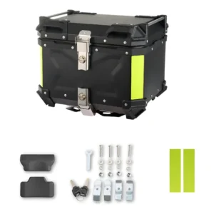 Baú De Alumínio Para Motocicleta 45 Litros Suporte Preto