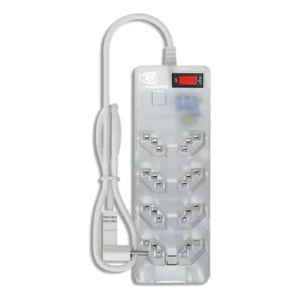 Filtro de Linha 8 Tomadas 3 Pinos 10A iClamper Energia 8 com Tecnologia LCF e DPS Protetor de Surto Elétricos e Raios Cor Transparente