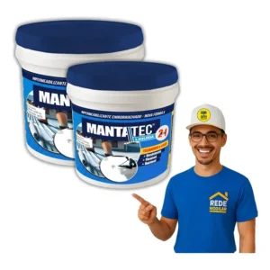 Kit 2 Baldes 18kg Manta Emborrachada Telhado Zinco