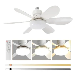 Luz Do Ventilador De Soquete, Combinação De Ventiladores E Branco Plástico 5