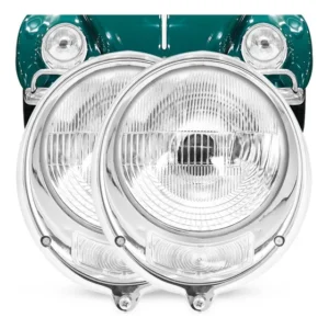 Par Farol Fusca 63 65 67 69 70 71 72 Tremendao Cromado Pisca
