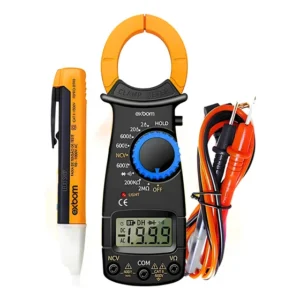 Kit Alicate Amperímetro Detector De Tensão Fase Caneta Teste