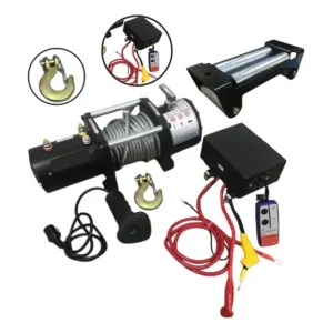 Guincho Elétrico 12V 24V 12000 LB Cabo Aço 26 metros e Controle Remoto 5443 Kg Importway Iwge-12000