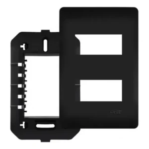 Placa Com Suporte 2 Módulos 4x2 Preto Habitat Black Fame