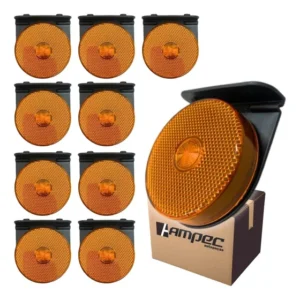 Kit 10 Lanternas Lateral Led Carreta Com Suporte Amarela G