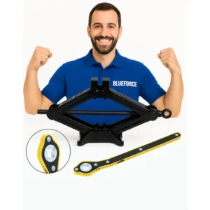 Macaco De Carro Sanfona Universal 1.5 Toneladas Com Chave Catraca Jack 1500kg Carros Passeio Automotivo Blueforce