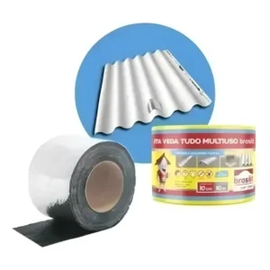 Fita Veda Tudo Manta Asfáltica Aluminizada Brasilit 10cmx10m