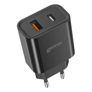 Carregador Ultrarrápido Duplo Power Delivery 20w Quick Charge 18w CH20PDQCBK Geonav Preto