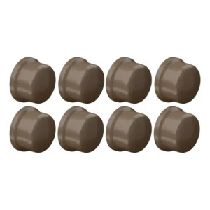 Kit 8 Caps Tampão Cola 3/4 25mm Soldavel Marrom Conexão Pvc
