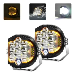 Par Farol Led Off Road Trilha Gaiola Jeep Trator Utv Baja 2x