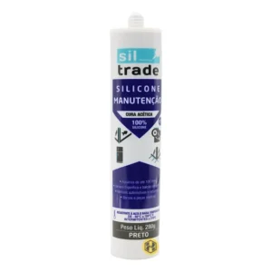Silicone Selante Preto Para Aquário 280g Siltrade Cura Acética