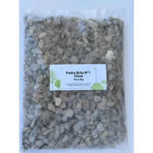 Pedra Brita N° 1 Cinza 5kg Para Jardim E Vasos