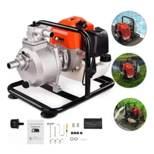 Motobomba Bomba Água Centrifuga Gasolina 52cc 2,5hp 25mca BASCCO , Saída 1 Polegada , Super Potente , 8000L/H , 2 Tempos, Partida Manual , Autonomia de 1 Hora