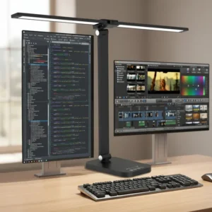 Lâmpada De Mesa Led - Lâmpada De Estudo Dobrável, Lâmpada De Leitura, Lâmpada Com Duas Cabeças, Ideal Para Escritórios E Casa, 5 Modos De Luz, Brilho Ajustável