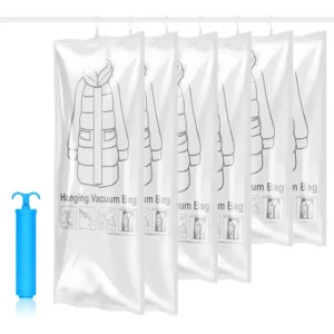 Kit 6 Sacos A Vácuo Reutilizáveis Com Bomba Manual