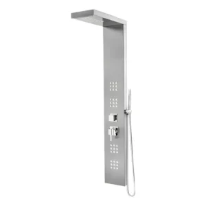 Ducha De Inox Com Hidromassagem E Cascata Acabamento Escovado Cor Prata