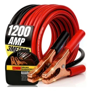 Cabo De Chupeta Ferramenta Carro Caminhão Moto Bateria 1200amp Emergências Na Estrada Transferência De Energia 3 Metros 12mm Revestido Por Pvc Ultra Resistente Duradouro Automotivo Camionete