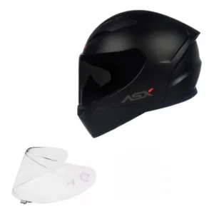 Capacete Masculino Feminino Asx City Preto Fosco + Viseira Desenho Sólido Tamanho Do Capacete 62
