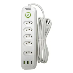 Extensão 5 Tomadas E 2 Usb 1 Pd Led Bivolt Power 110v/220v