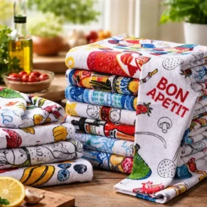 Kit 12 Pano de Prato Atoalhado Margex Multicolorido 60x40cm