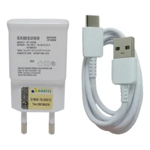 Carregador Celular Samsung Usb C A52 A30 A54 Turbo Cor Branco