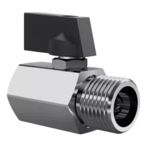 Registro Valvula Esfera 1/4 Macho X 1/4 Femea Mini Cromado Cor Prateado Aguar e Ar Pneumatico