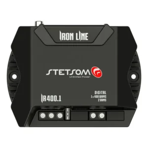 Módulo Stetsom Iron 400.1 Amplificador Ir 400 Mono Full Range 10Hz ~ 22KHz 400W RMS em 2 Ohms Entrada RCA e FIO 1 Canal 400W em 13.8v e 430W em 14.4v com HPF e LPF – Atende Sub, Woofers, Driver e Twe