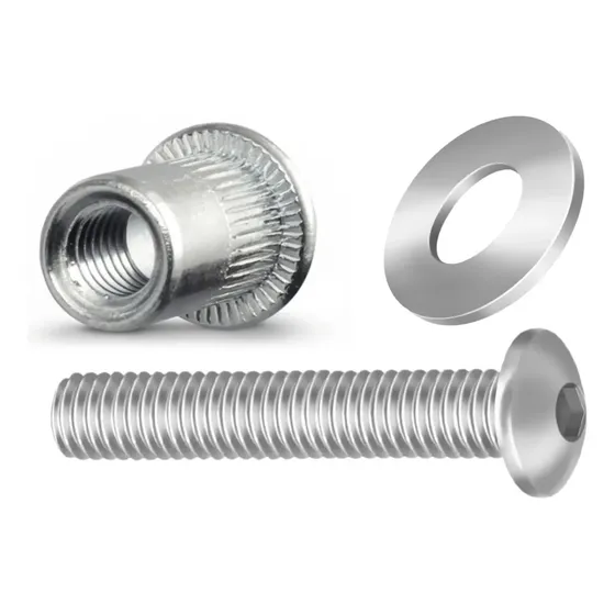 Paraf. M5x16 Inox + Porca Rebite M5 + Arruela M5 Inox 60pçs