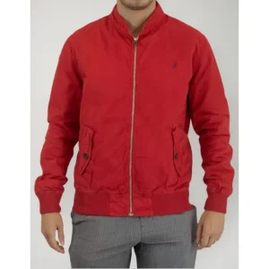 Jaqueta Nautica Masculina Bomber Sarja Vermelha