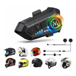 Fone Bluetooth Capacete Microfone Prova Dágua Som Alto Rgb