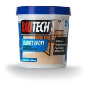 Rejunte Epóxi Bautech Cinza Platina 1kg Resistente Piscina