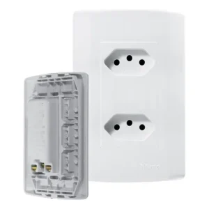 Tomada Dupla Modular Pluzie 20A Branco 4x2 Embutir Pial