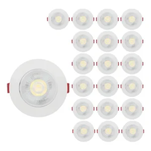 Kit 20 Spot Led Smd 7w Dicróica Direcionável Redondo Forte Estrutura Branco Frio