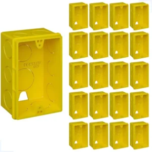 Kit 20 Caixas de Luz 4x2 Fortlev Embutir para Tomada Amarela