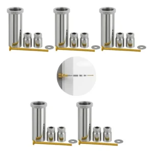 Kit 5 Aumento Prolongador Registro Acabamento Abs 16 Estrias