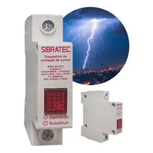 DPS Sibratec 20/40kA Monopolar 275V Trilho DIN Proteção Surto Classe II
