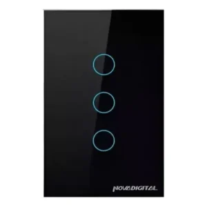Interruptor Inteligente Wifi Novadigital 3 Botões Touch Tuya Cor Preto Corrente Nominal 10 A Voltagem Nominal 250v