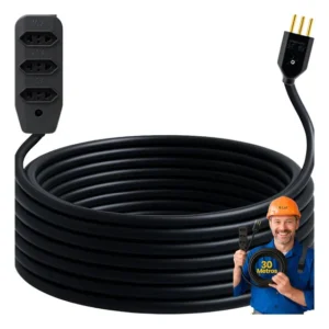 Extensão 30metros Cabo Pp Reforçada Obra Profissional 10/20a Cor Preto LEF