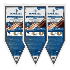 Kit 3 Packs Argamassa Polimérica Cola Blocos E Tijolos 3kg