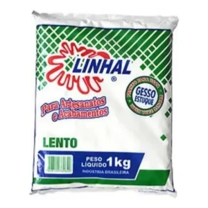 Saco de Gesso em Pó Linhal Branco 1kg Secagem Rápida Artesanato