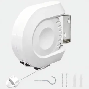 Varal Retrátil de Parede Infinité Branco Corda 12m Compacto