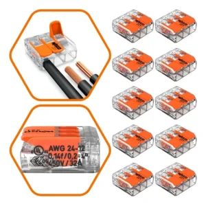 Kit 50 Peças Conexão Automática Wago 3 Fios Modelo 221-413