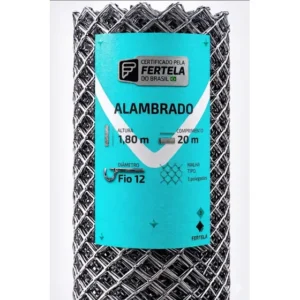 Tela Alambrado Galvanizada 1,80x20m Fio 12 Reforçada Malha 7