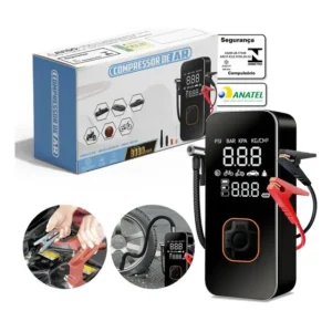 Bomba De Ar Automotiva 150 PSI Bivolt Com Estrutura Resistente Air Pump Auxiliar De Partida PowerBank