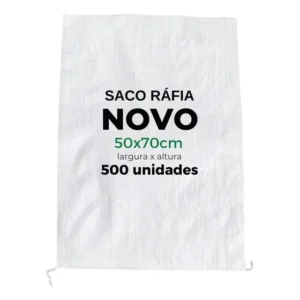 Sacos Ráfia 50x70cm 40kg Polipropileno Branco Kit 500 Unidades