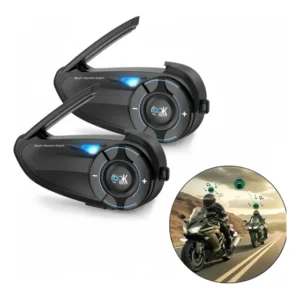 Intercomunicador Bluetooth Moto Capacete Lookearth Q8 Mesh 6 Pessoas Ip67 Rádio Fm Compartilhamento Música Bateria Longa Duração Kit 2 Unidades