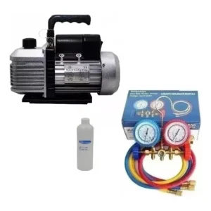 Bomba De Vácuo 6 Cfm Duplo Estágio + Manifold R22/r134/r404